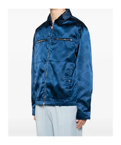 Casablanca Patterned Zip Jacket In Blue