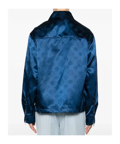Casablanca Patterned Zip Jacket In Blue