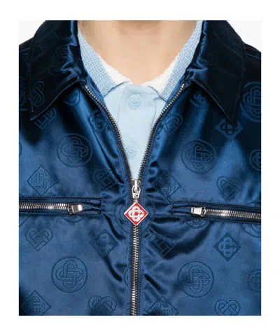 Casablanca Patterned Zip Jacket In Blue