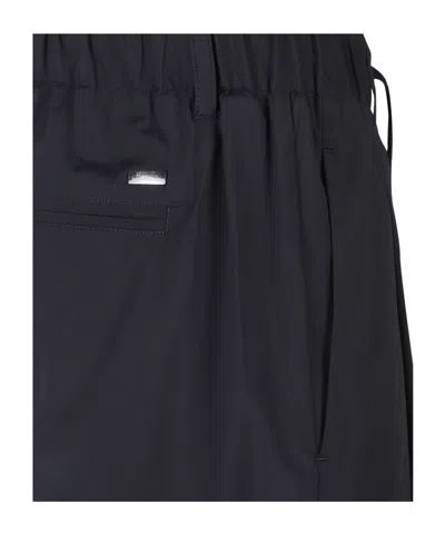 Herno Black Regular Drawstring Pants In Blue