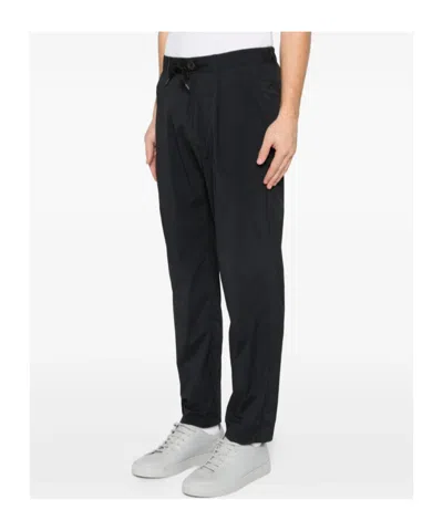 Herno Black Regular Drawstring Pants In Blue