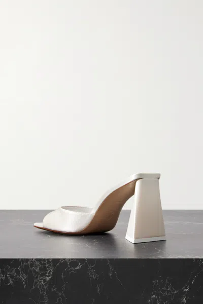 Attico Devon Satin Mules In White