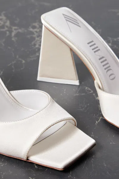 Attico Devon Satin Mules In White