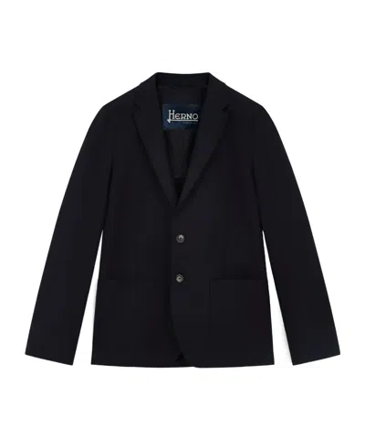 Herno Wool Blazer Jacket Men In Black