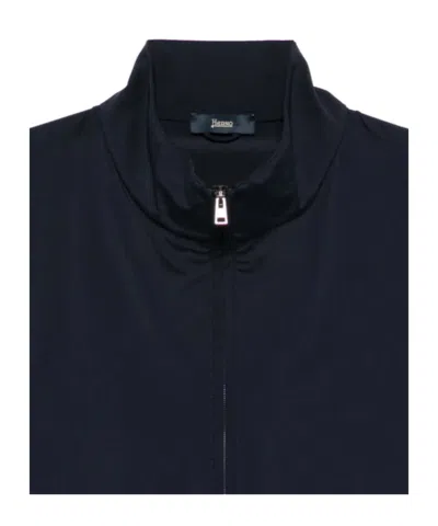 Herno Logo-plaque Bomber Jacket In Black
