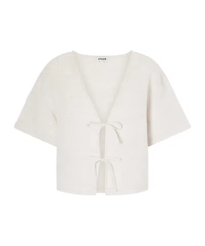 Staud Ava Linen Top In Natural In White