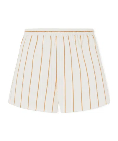Staud Rove Striped Cotton-blend Shorts In Multi