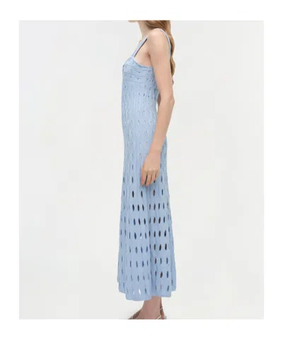 Simkhai Christina Knit Twist-front Midi Dress In Blue