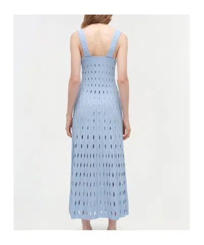Simkhai Christina Knit Twist-front Midi Dress In Blue