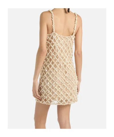 Balmain Mesh Shell Dress In Neutral