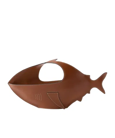 Staud Shark Leather Clutch In Pattern