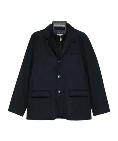 Herno Three-button Zipped Jacket In Black