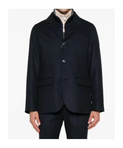 Herno Three-button Zipped Jacket In Black