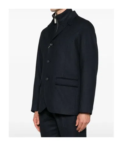 Herno Three-button Zipped Jacket In Black