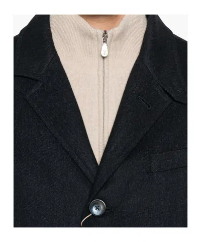 Herno Three-button Zipped Jacket In Black