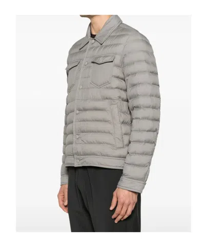 Herno Buttoned Pocket Jacket In Gray