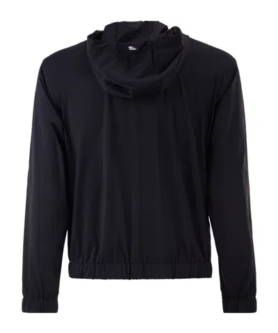 Herno Men Stretch Techno-nylon Bomber Jacket In Blue