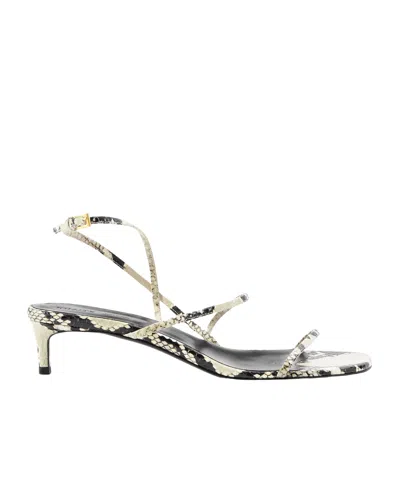 Khaite Strappy Python-embossed Kitten Sandals In White