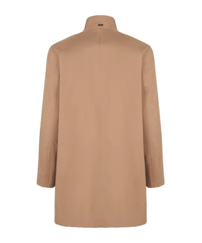 Herno Long-sleeved Button-up Coat In Neutral