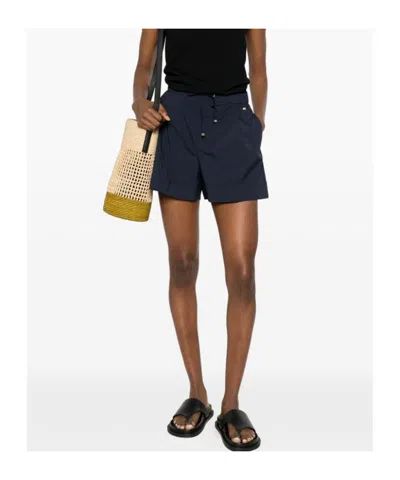 Herno Blue Solid Shorts In Blue