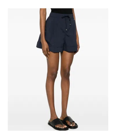 Herno Blue Solid Shorts In Blue