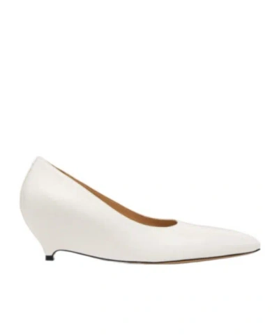 Maison Margiela Womens White H55 Pointed-toe Leather Courts Eur 40 / 7 Uk In Animal Print