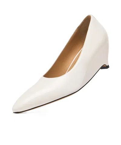 Maison Margiela Womens White H55 Pointed-toe Leather Courts Eur 40 / 7 Uk In Animal Print
