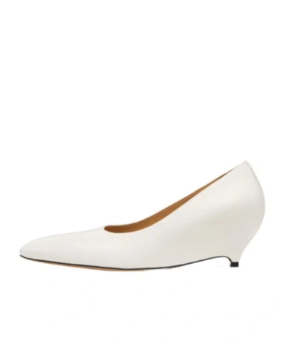Maison Margiela Womens White H55 Pointed-toe Leather Courts Eur 40 / 7 Uk In Animal Print