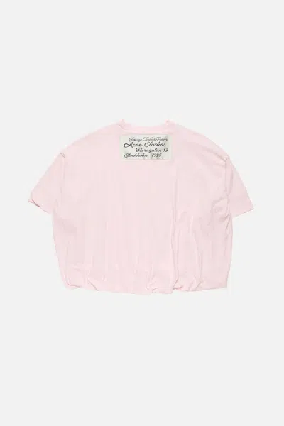 Acne Studios Logo-patch Oversized T-shirt In Pink