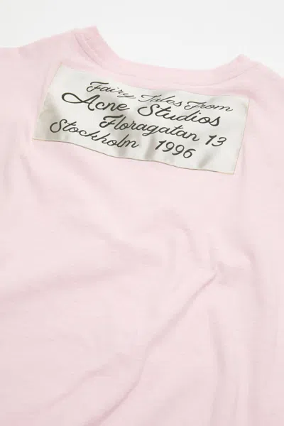 Acne Studios Logo-patch Oversized T-shirt In Pink