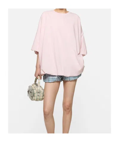 Acne Studios Logo-patch Oversized T-shirt In Pink