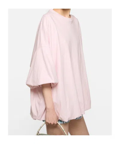 Acne Studios Logo-patch Oversized T-shirt In Pink