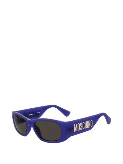Moschino Rectangle-frame Sunglasses In Blue