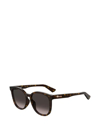 Moschino Tortoiseshell Acetate Sunglasses In Brown