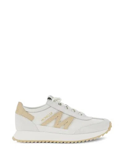 Moncler Pacey2 Sneaker In White Canvas And Leather In White