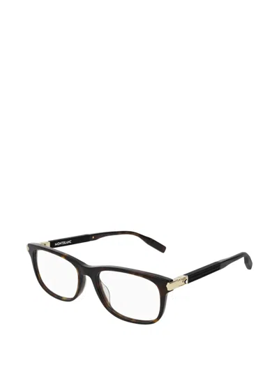 Montblanc Square-frame Glasses In Brown