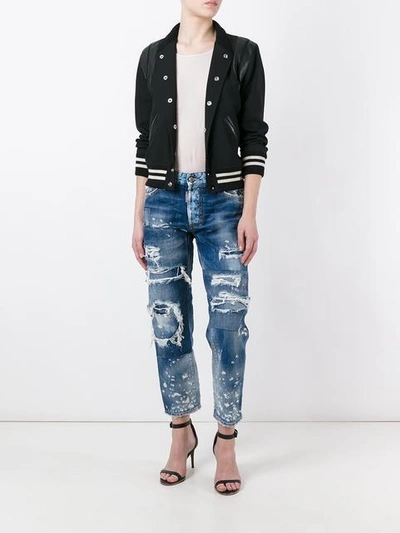 Shop Dsquared2 Ripped Boyfriend Jeans - Blue