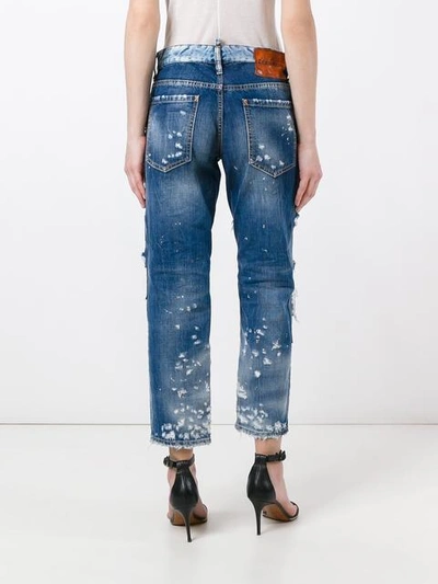 Shop Dsquared2 Ripped Boyfriend Jeans - Blue