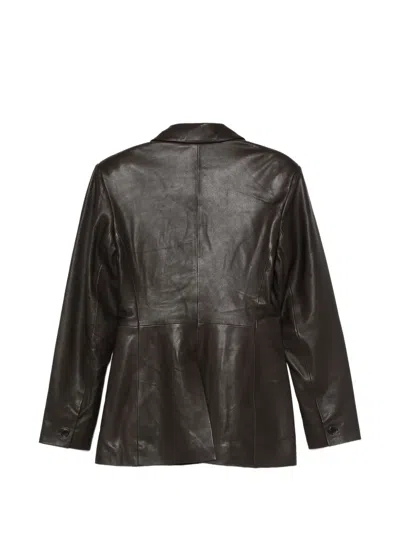 Won Hundred Silva Leather Jacket In Brown