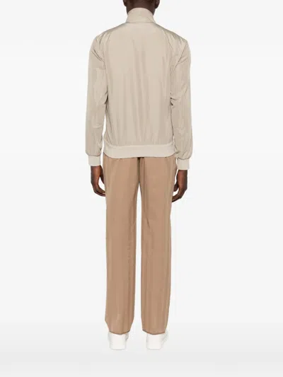Kiton Bomber Jacket Contrasting Front Zipper In Neutral