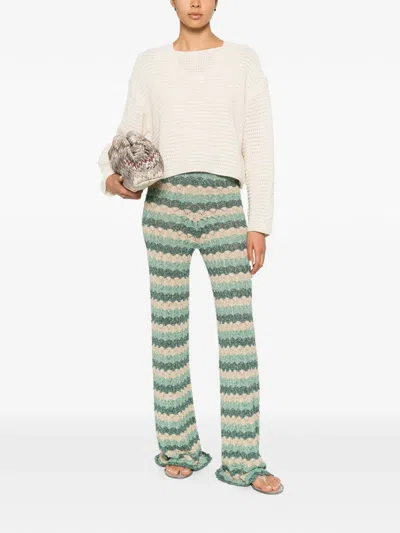 Dixie Chevron-knit Trousers In Multi