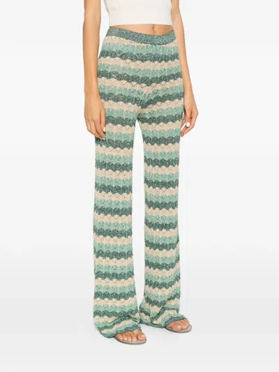 Dixie Chevron-knit Trousers In Multi
