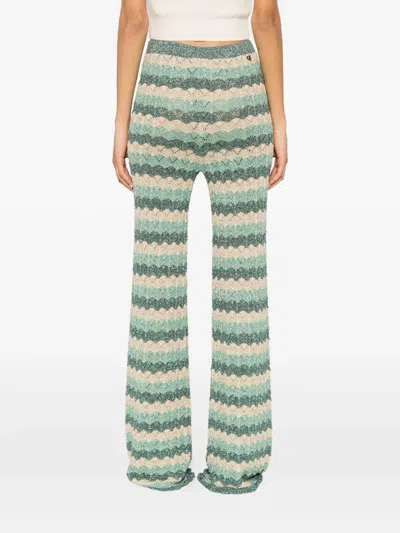 Dixie Chevron-knit Trousers In Multi