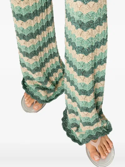 Dixie Chevron-knit Trousers In Multi