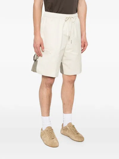 Yes London Drawstring Elasticated Shorts In Neutral