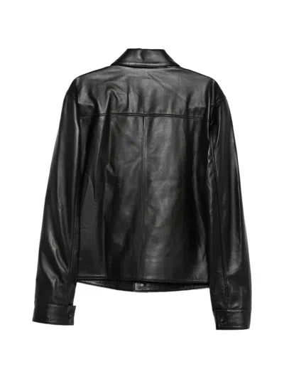 Pence Gioele Leather Jacket In Black