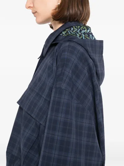 Blaklace Collared Check Jacket In Blue