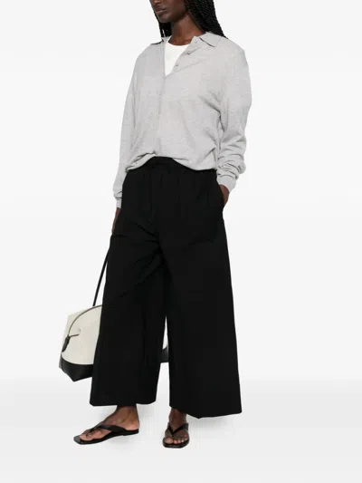 Totême Drawstring Patch-pocket Trousers In Black