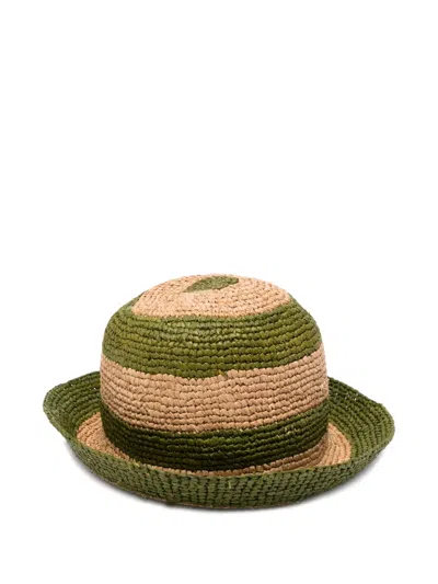 Paul Smith Striped Raffia Hat In Multi