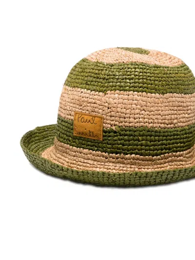 Paul Smith Striped Raffia Hat In Multi